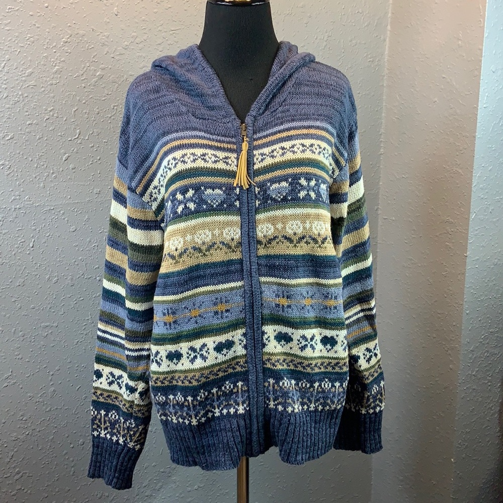 Tiara Cardigan Hoodie Sweater Full Zip up Size Medium